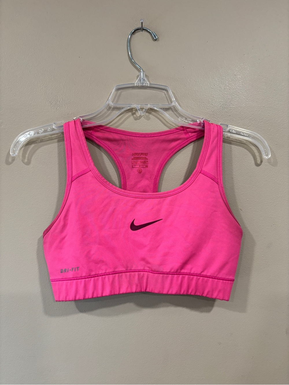 Nike Pro Dri-Fit Pink Sports Bra Racerback Women’s Size S